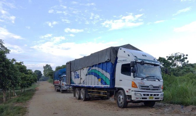 Camión Hino 500 en ruta interprovincial